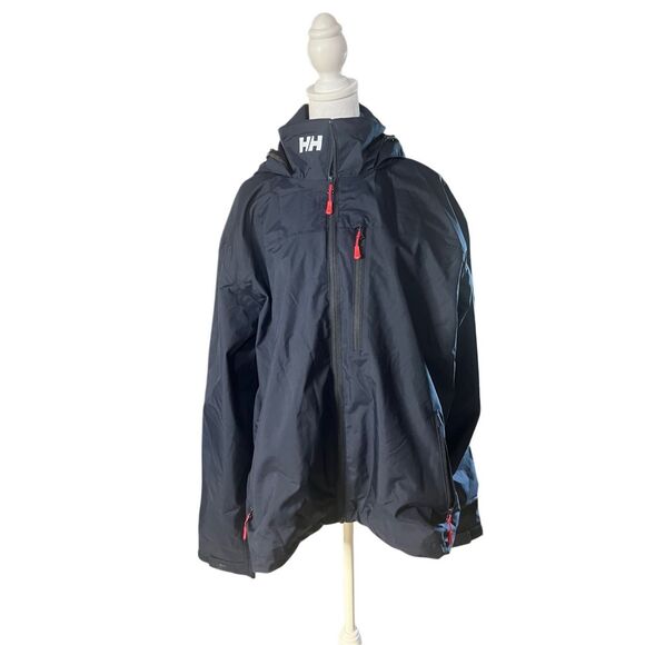 Helly Hansen Men's Navy Blue Crew Hooded Sailing 2.0 Zip Up Jacket Size XL NWOT - Picture 1 of 5